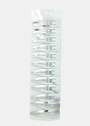 12 Piece Big Silver Snap Clips