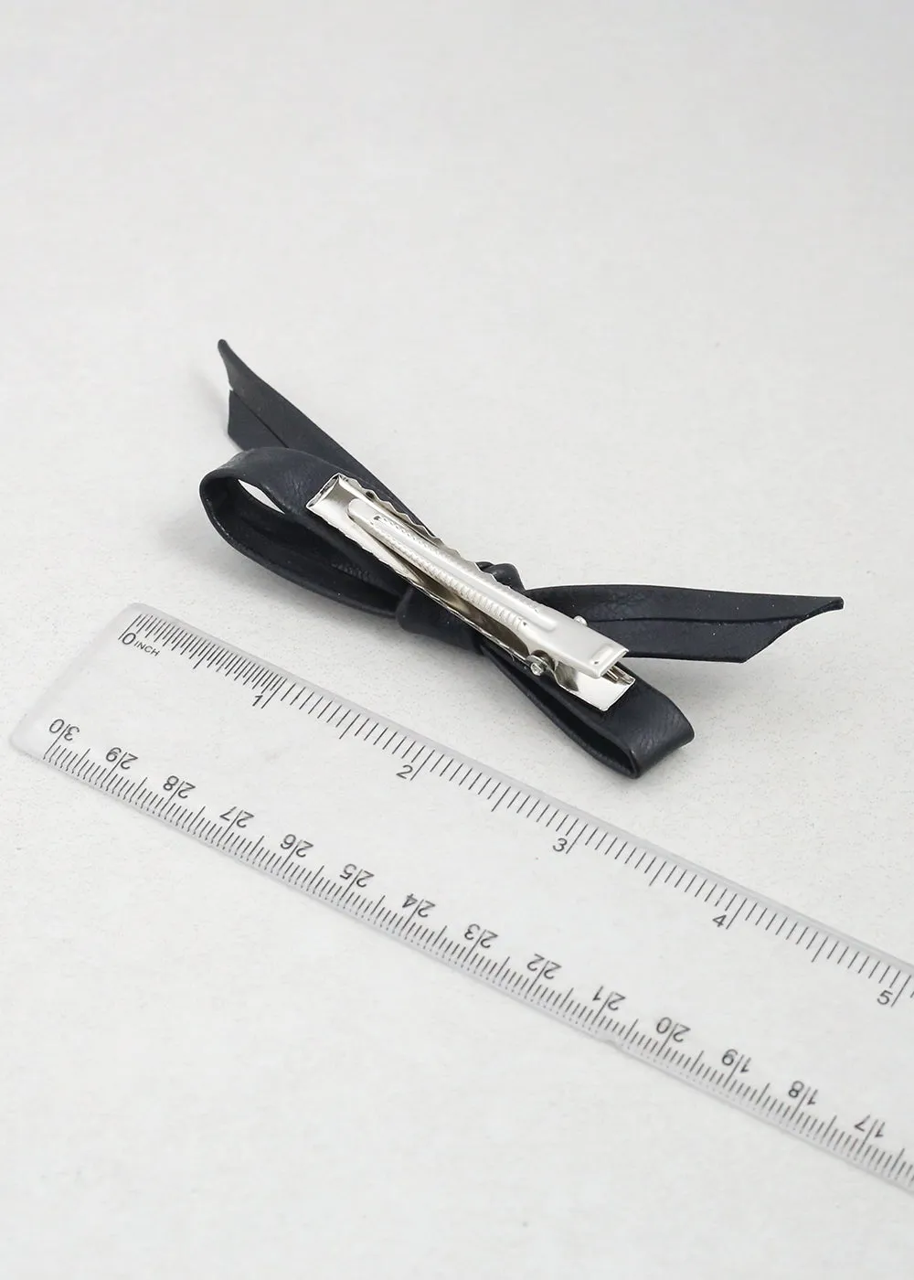 2 PC Chic Faux Leather Bow Hairclip