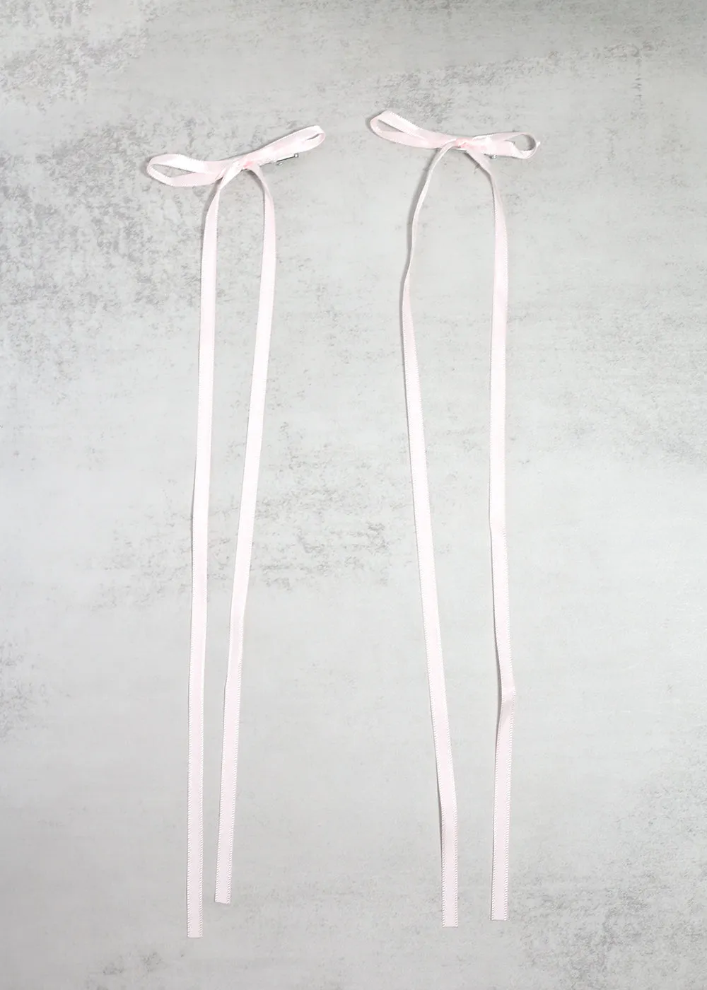 2 PC Long Thin Bow Hairclips