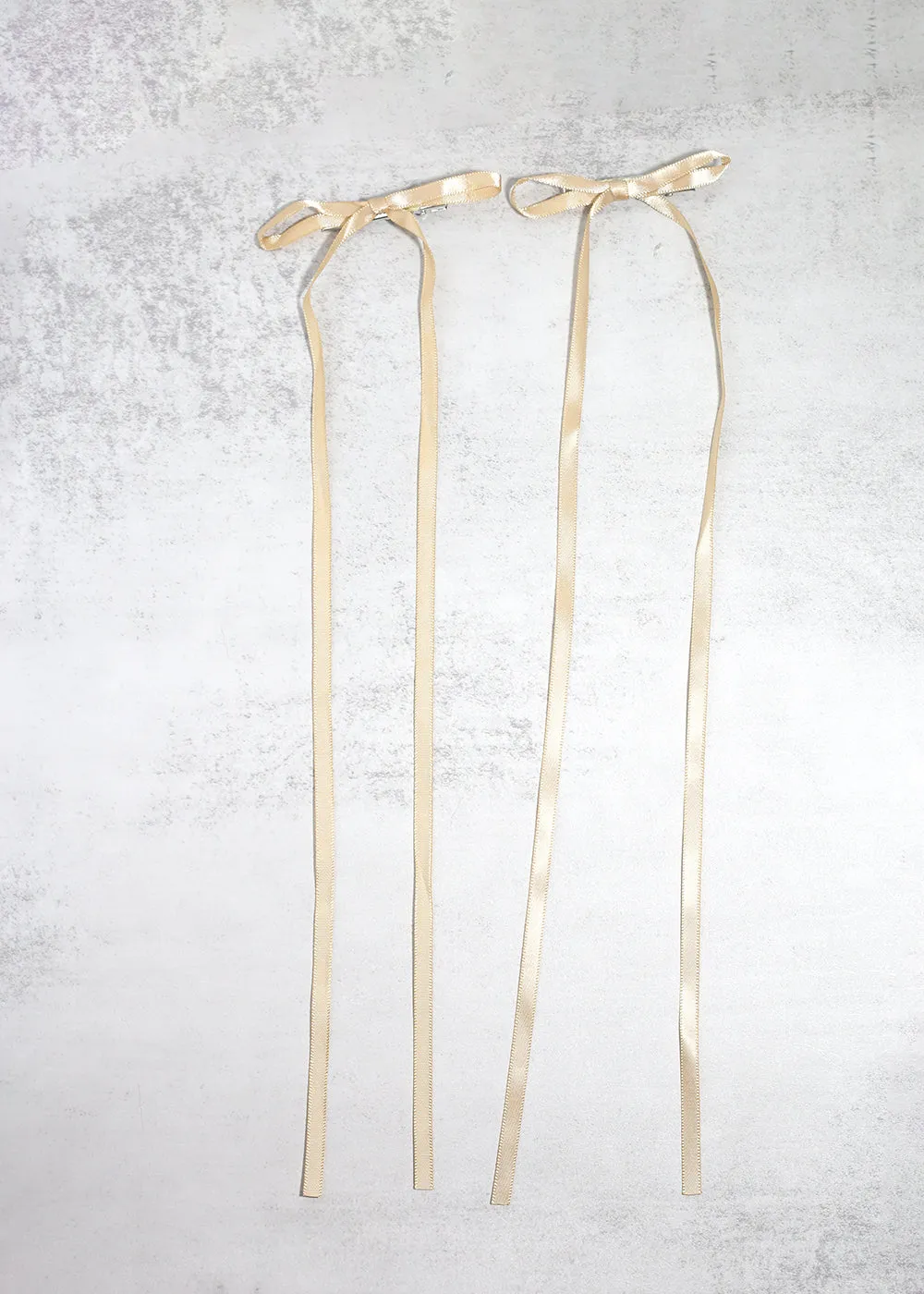 2 PC Long Thin Bow Hairclips