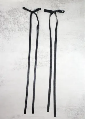2 PC Long Thin Bow Hairclips