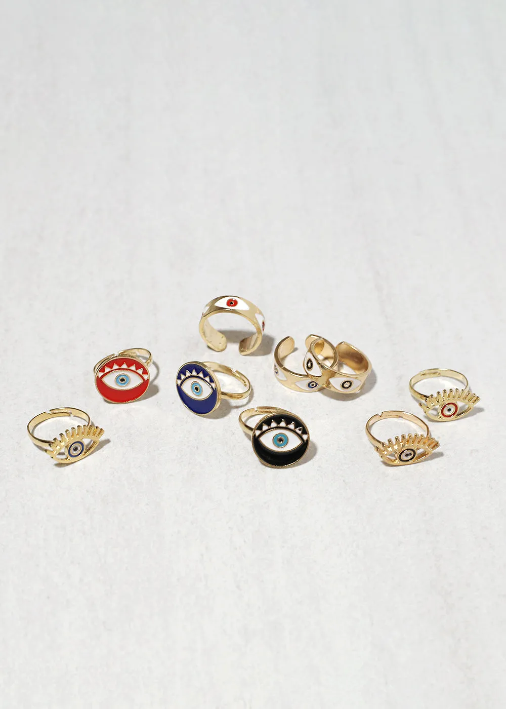 3 Piece Evil Eye Ring Set