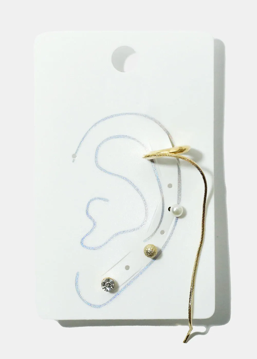 4 Piece Stud & Cuff Earring Set