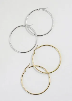50mm Stainless Steel Hoop Earring