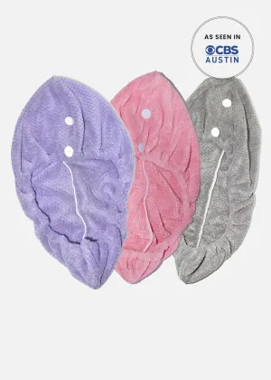 A  Microfiber Hair Turban Towel