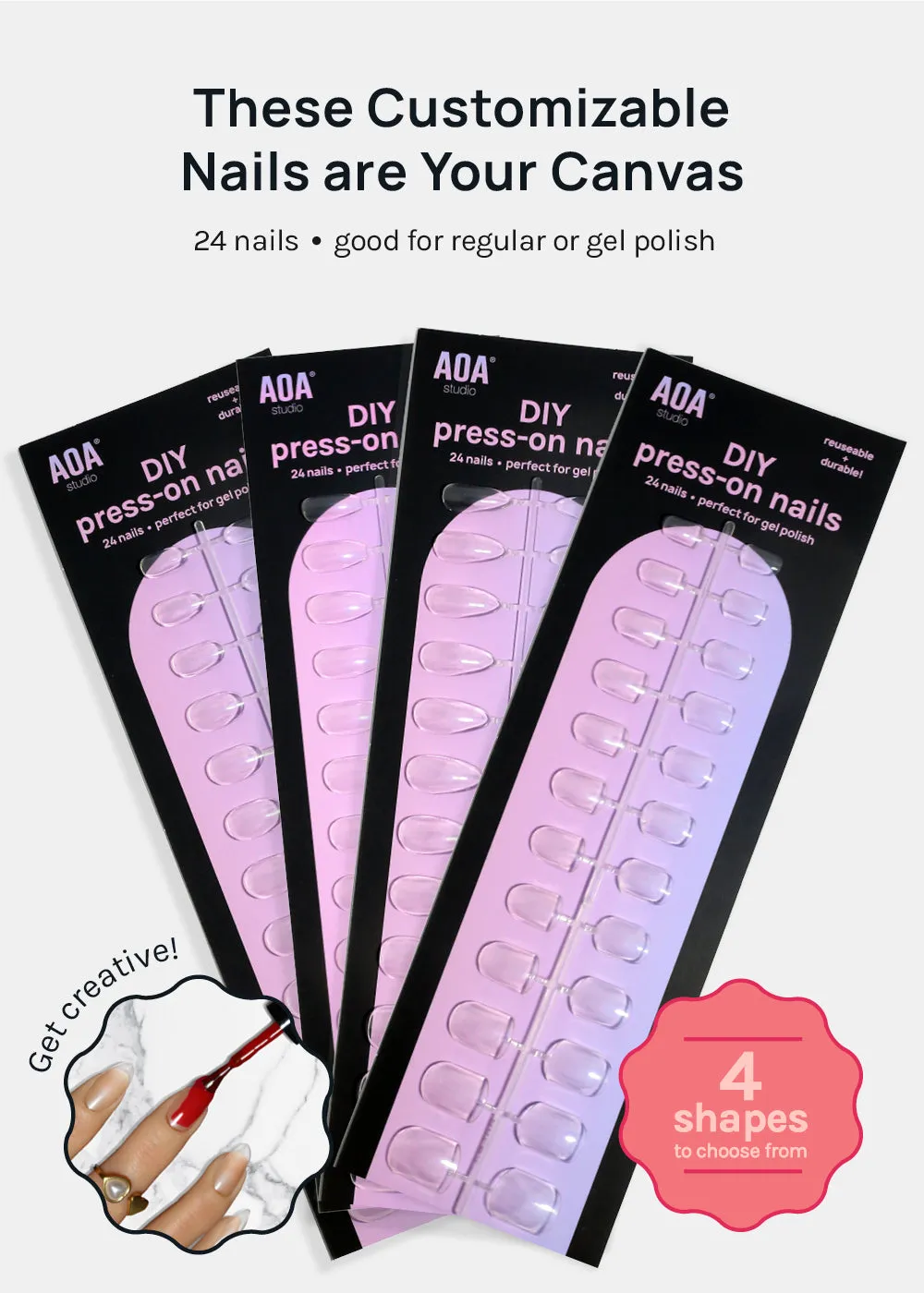 AOA DIY Press-On Nails: Coffin
