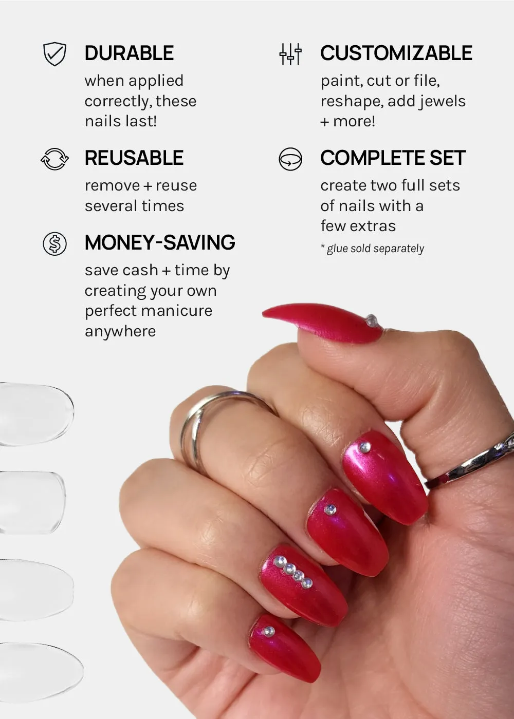 AOA DIY Press-On Nails: Coffin