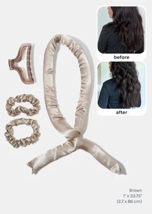 AOA Heat-free Satin Hair Curling Rod - Brown