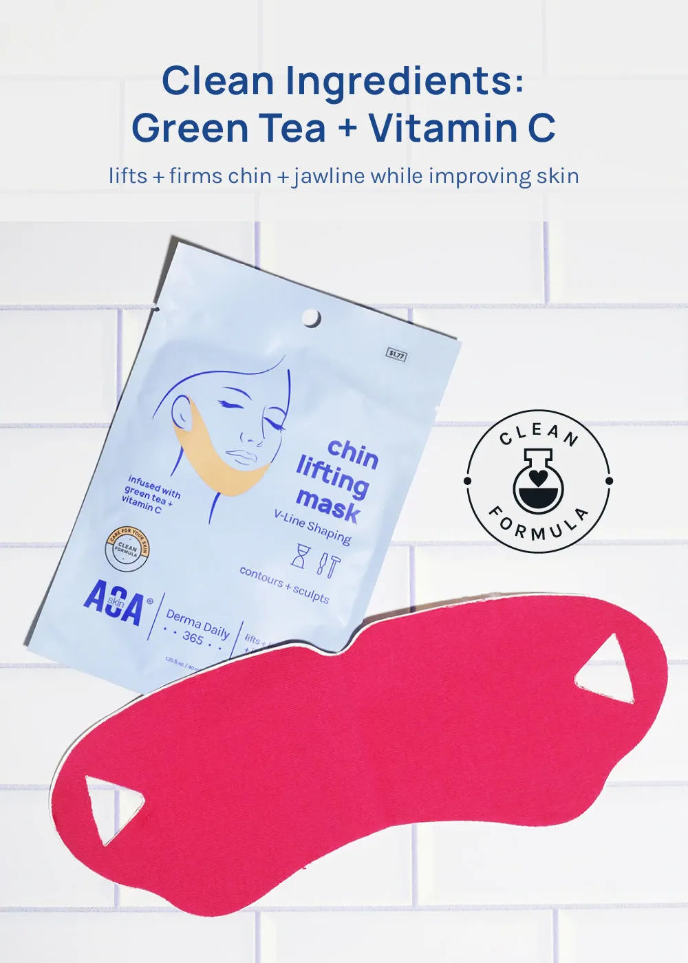 AOA Skin Chin Lifting Mask for V-Line Shaping - Green Tea   Vitamin C