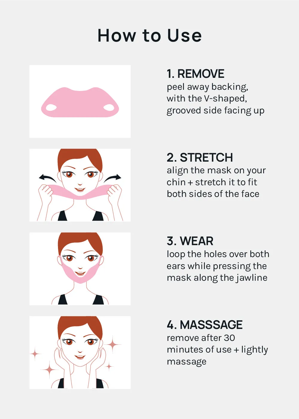 AOA Skin Chin Lifting Mask for V-Line Shaping - Green Tea   Vitamin C