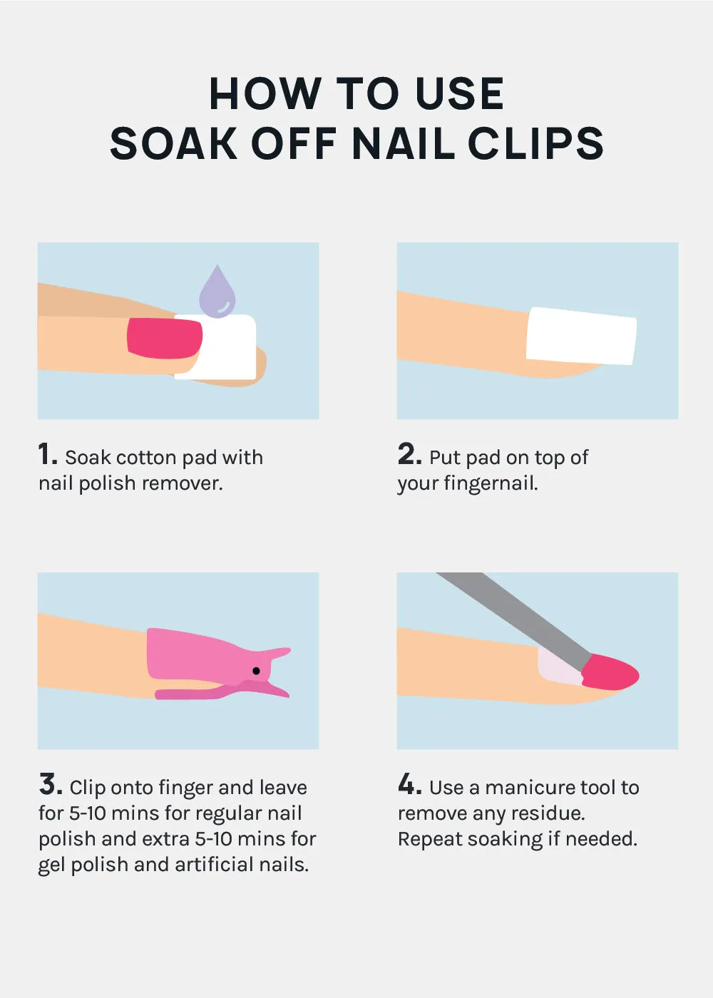 AOA Soak Off Nail Polish Remover Clips (5 pcs)