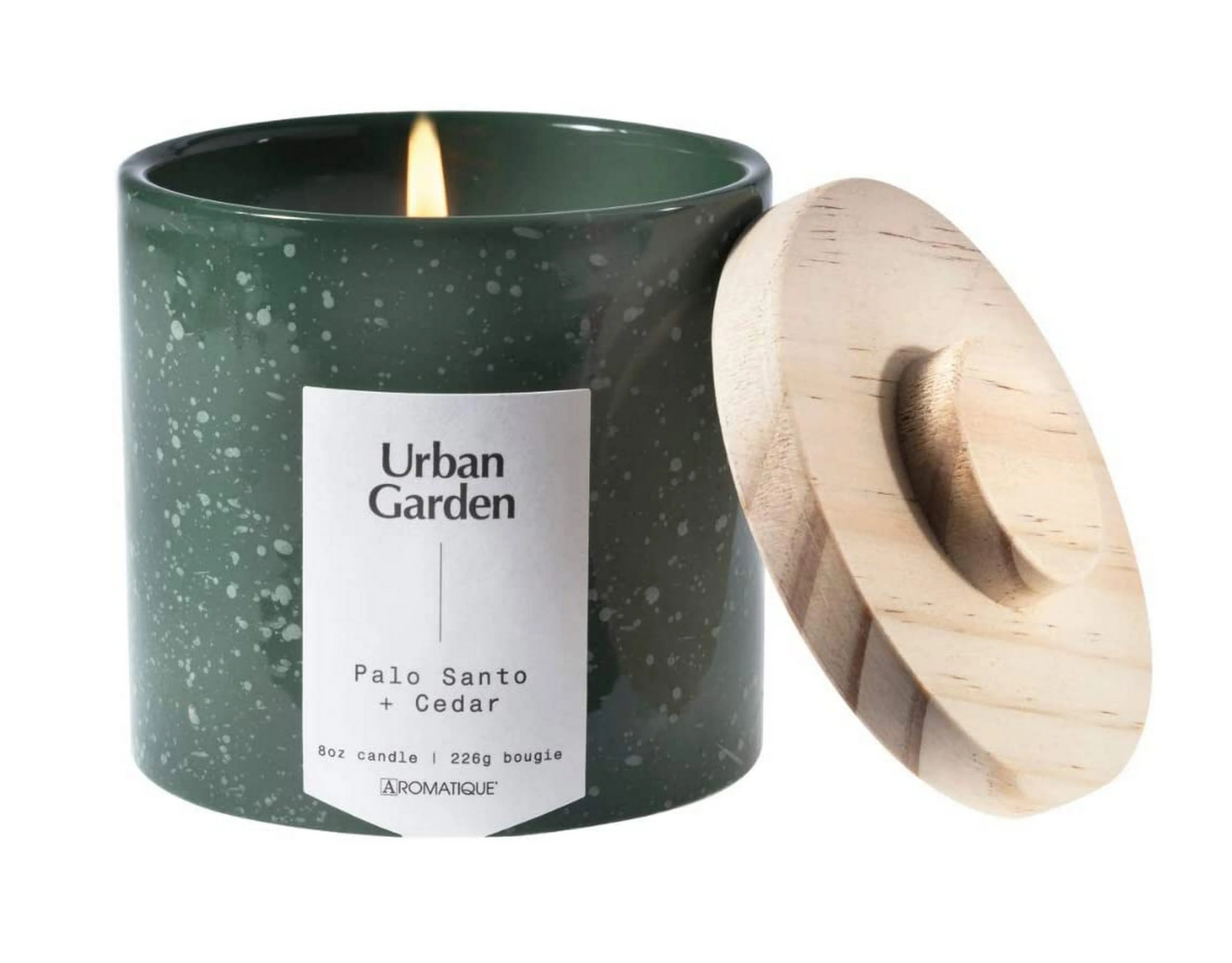 Aromatique Urban Garden Speckled Ceramic Scented Candle (Palo Santo and Cedar)