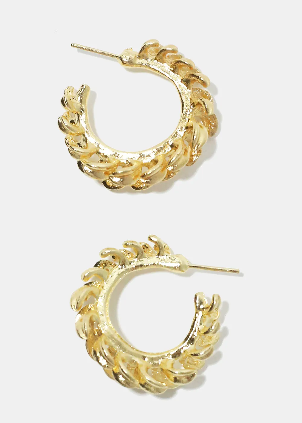 Bay Leaves Small Hoop Earrings