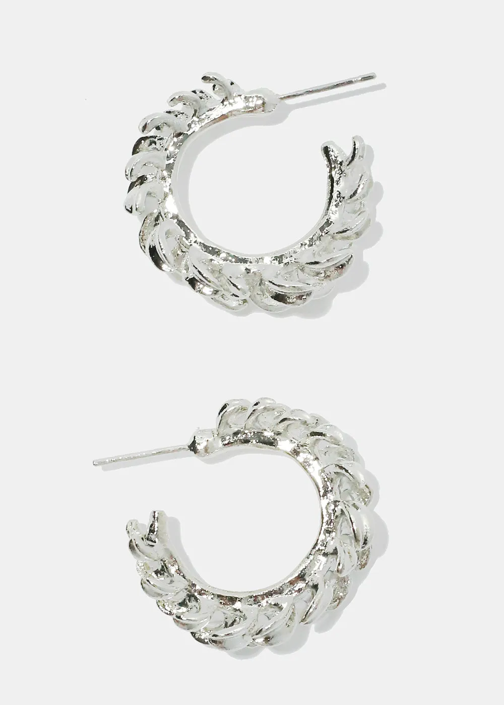 Bay Leaves Small Hoop Earrings