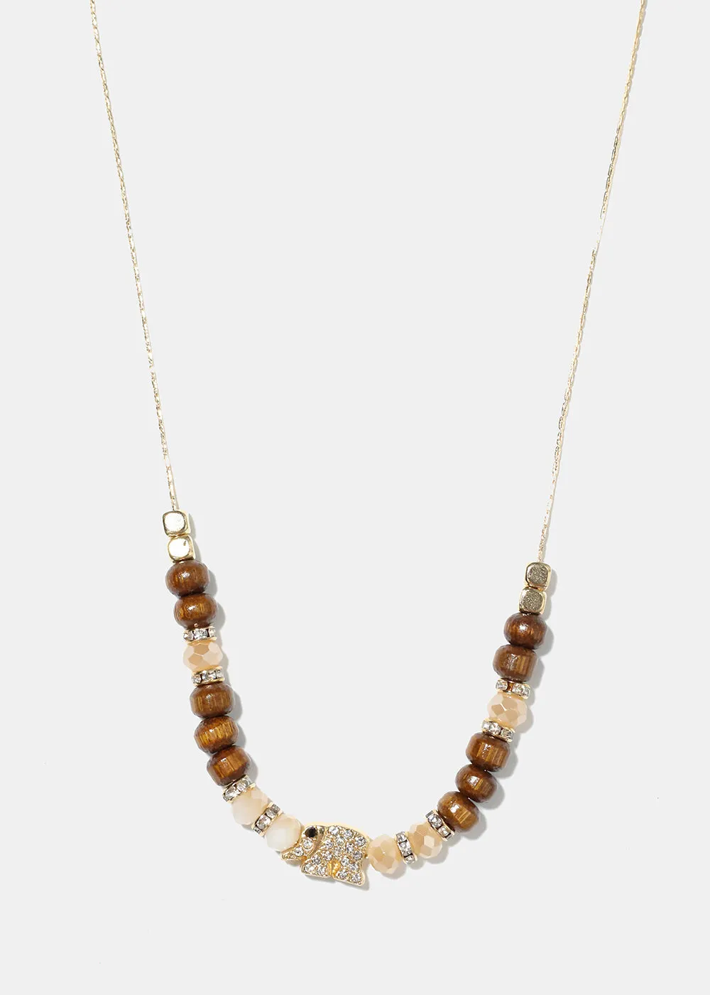 Bead Necklace with Elephant Charm