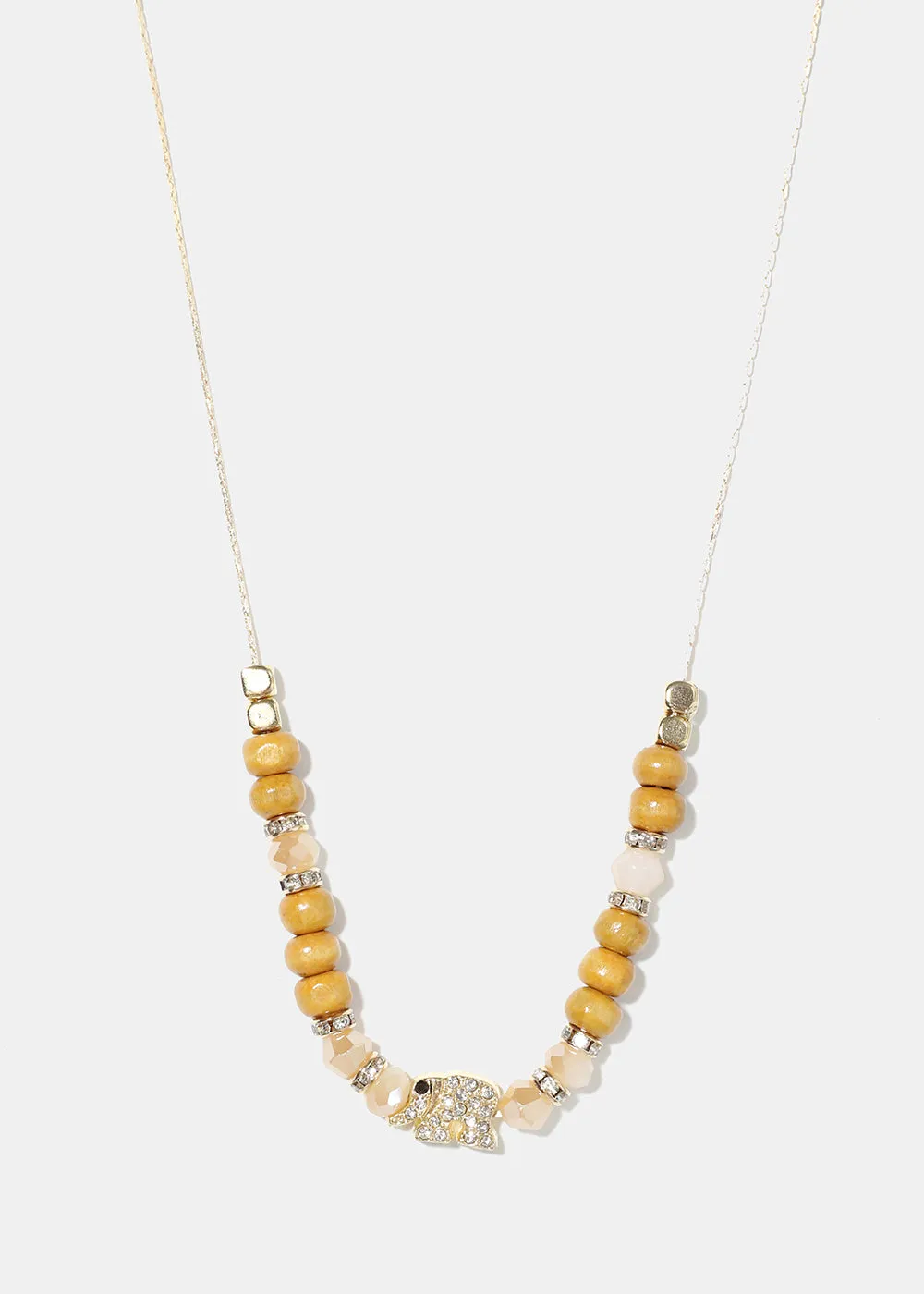 Bead Necklace with Elephant Charm
