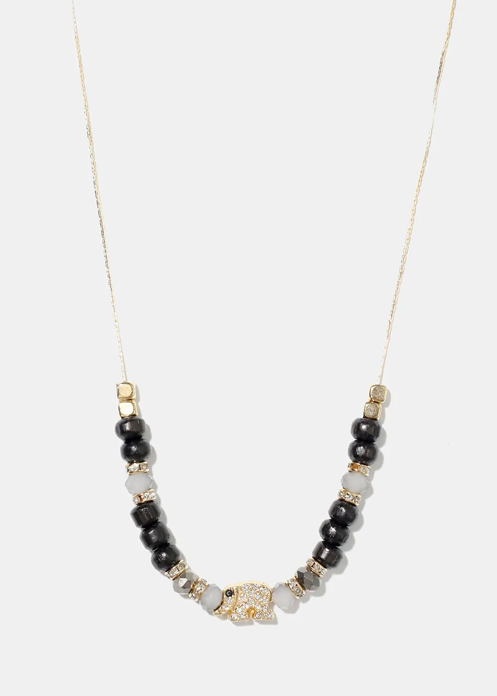 Bead Necklace with Elephant Charm