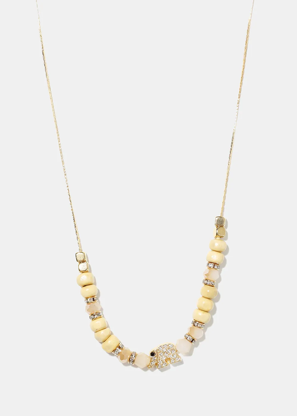 Bead Necklace with Elephant Charm
