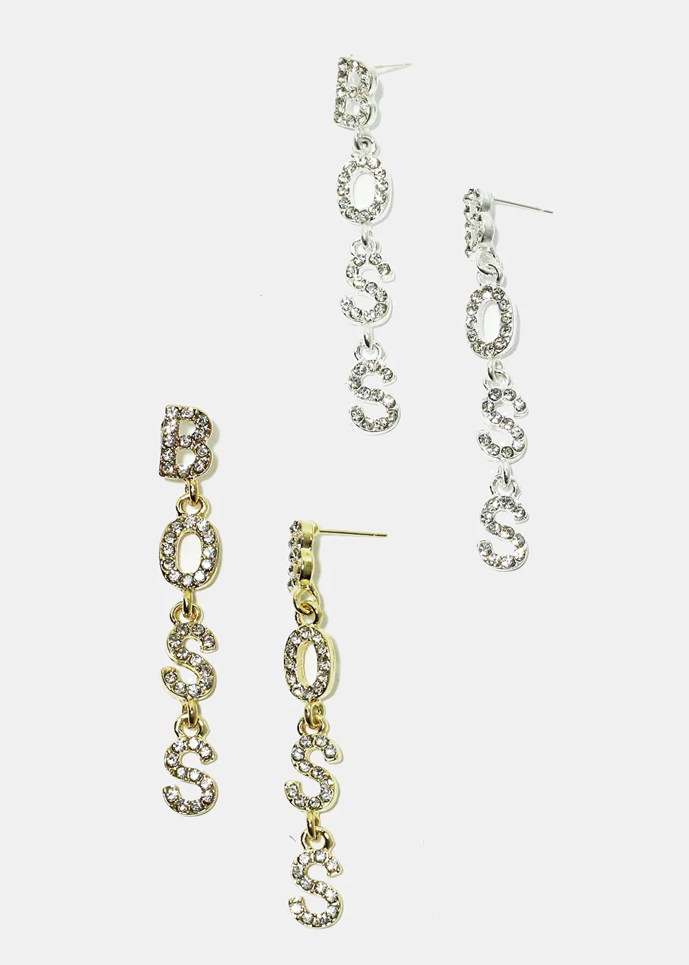 Boss Rhinestone Earrings
