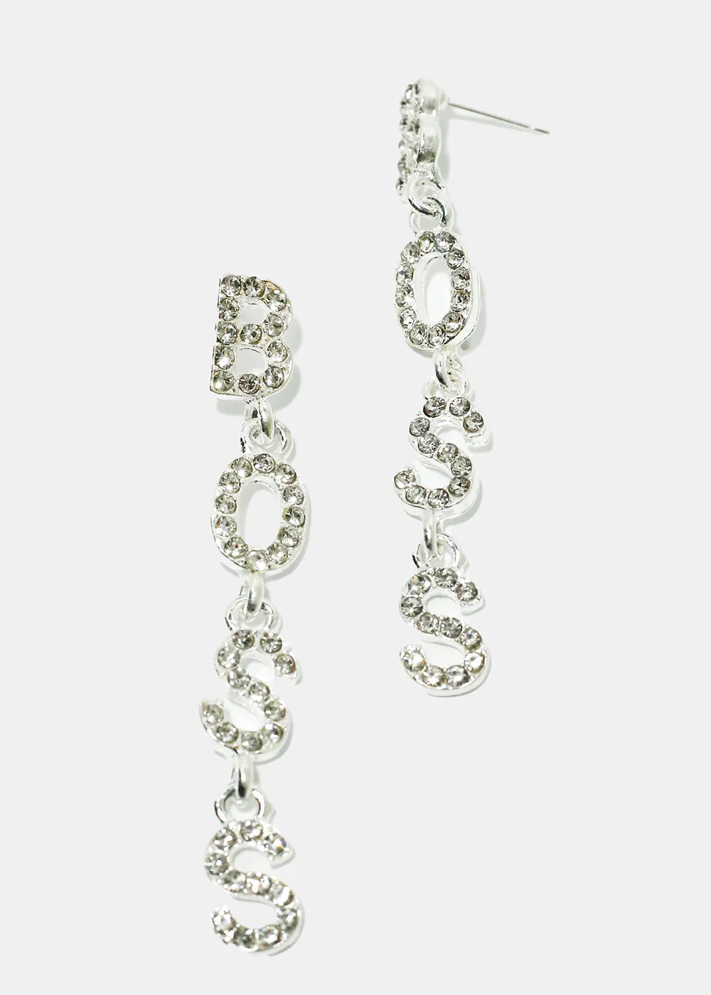 Boss Rhinestone Earrings