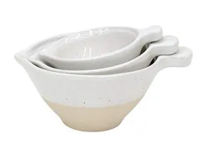 Casafina Fattoria Collection Stoneware Ceramic Set 3 Measuring Cups, White