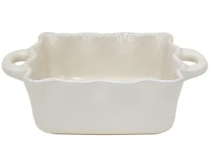 Casafina Stoneware Ceramic Dish Cook & Host Collection Square Baker Casserole, (Cream) L7"xW6.5"