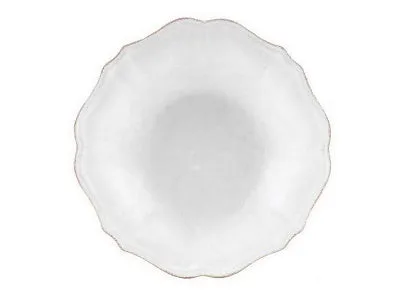 Casafina Stoneware Ceramic Impressions Collection Individual Pasta D9.5" H1.75" 17.5 oz. White