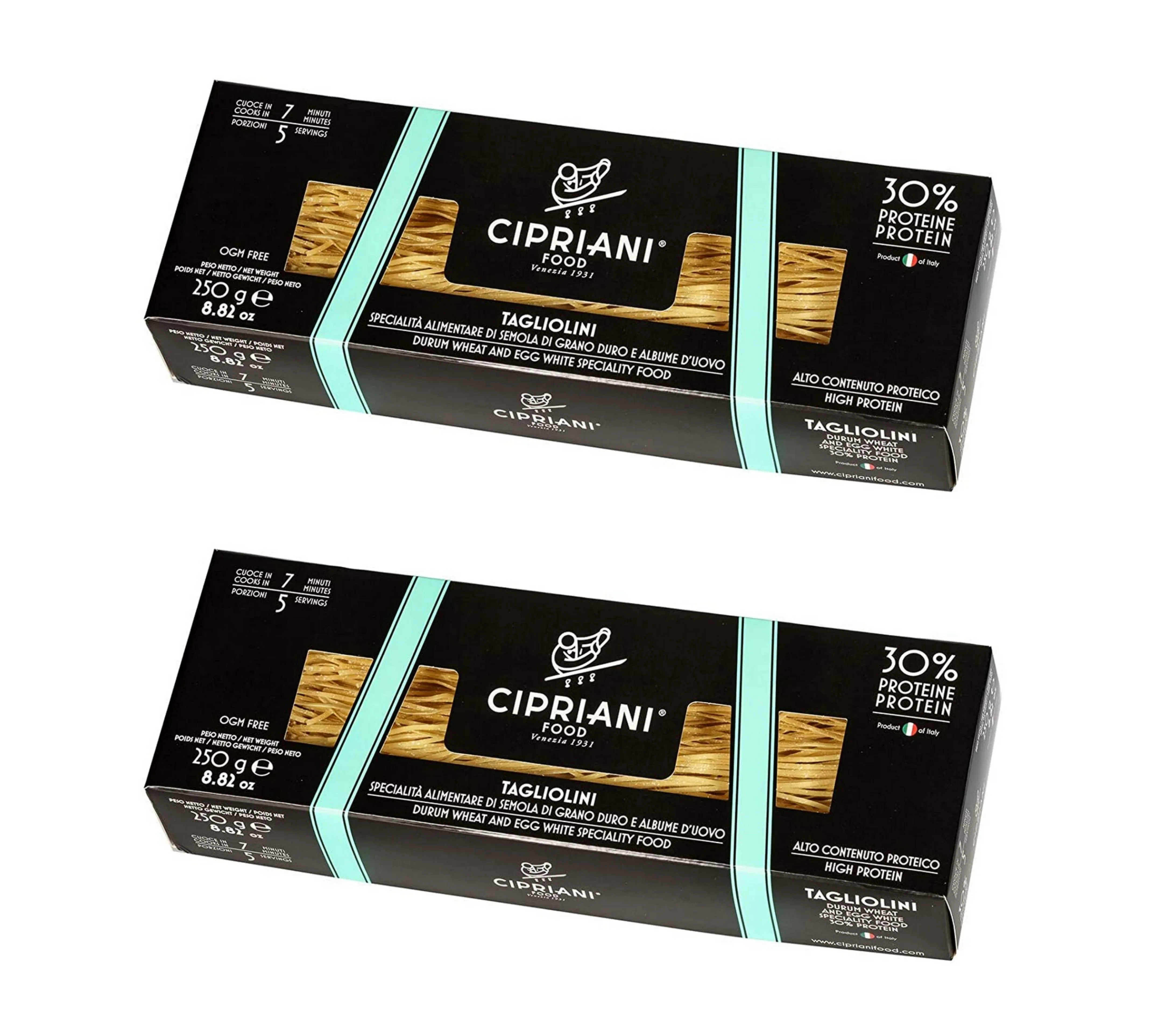 Cipriani Food High Protein 30% Tagliolini Extra Thin Egg White Pasta - 8.82 oz (2 Pack)