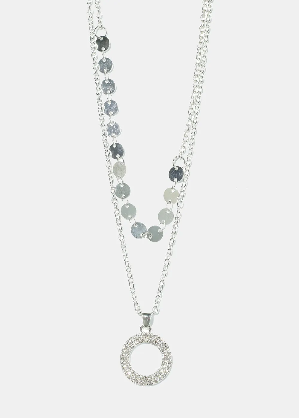 Circle & Sequin Necklace