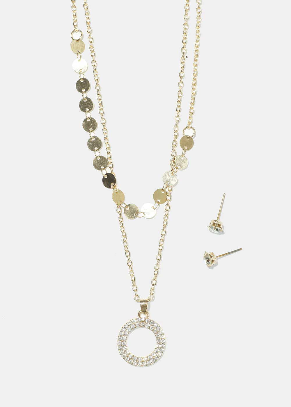 Circle & Sequin Necklace