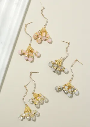 Cluster Crystal Dangle Earrings