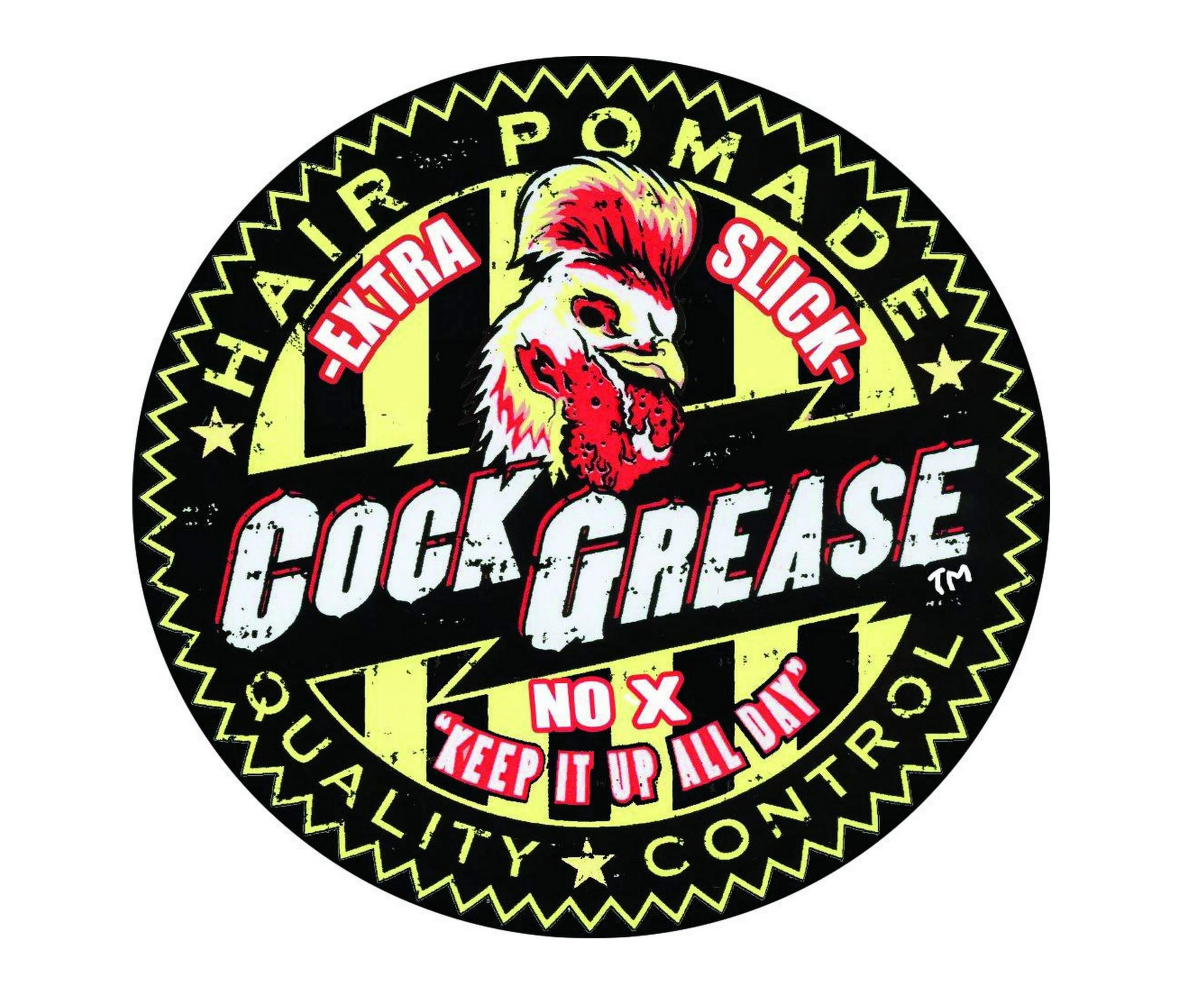 COCK GREASE Hair Pomade (No-X) Extra Slick & Shiny "Keep It Up All Day" for soft hair, business looks, or wet do's - 3.8 oz/108g