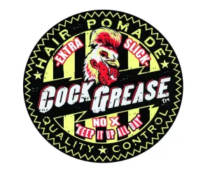 COCK GREASE Hair Pomade (No-X) Extra Slick & Shiny "Keep It Up All Day" for soft hair, business looks, or wet do's - 3.8 oz/108g
