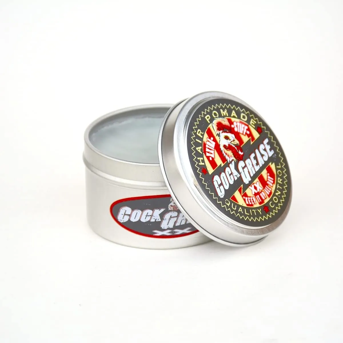 COCK GREASE Hair Pomade (XX) XXTRA Stiff "Keep It Up All Day" plenty of hold, just a little shine - 3.8 oz/108g