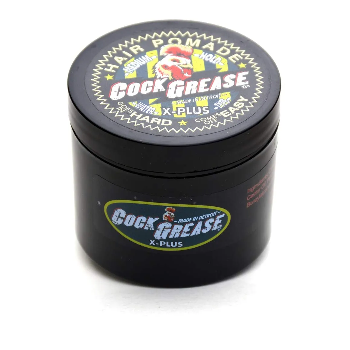 COCK GREASE Water Type Hair Pomade (X-PLUS) Light-Medium Hold "Goes in Hard, Comes off Easy" - 3.9 oz/110g
