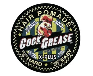 COCK GREASE Water Type Hair Pomade (X-PLUS) Light-Medium Hold "Goes in Hard, Comes off Easy" - 3.9 oz/110g