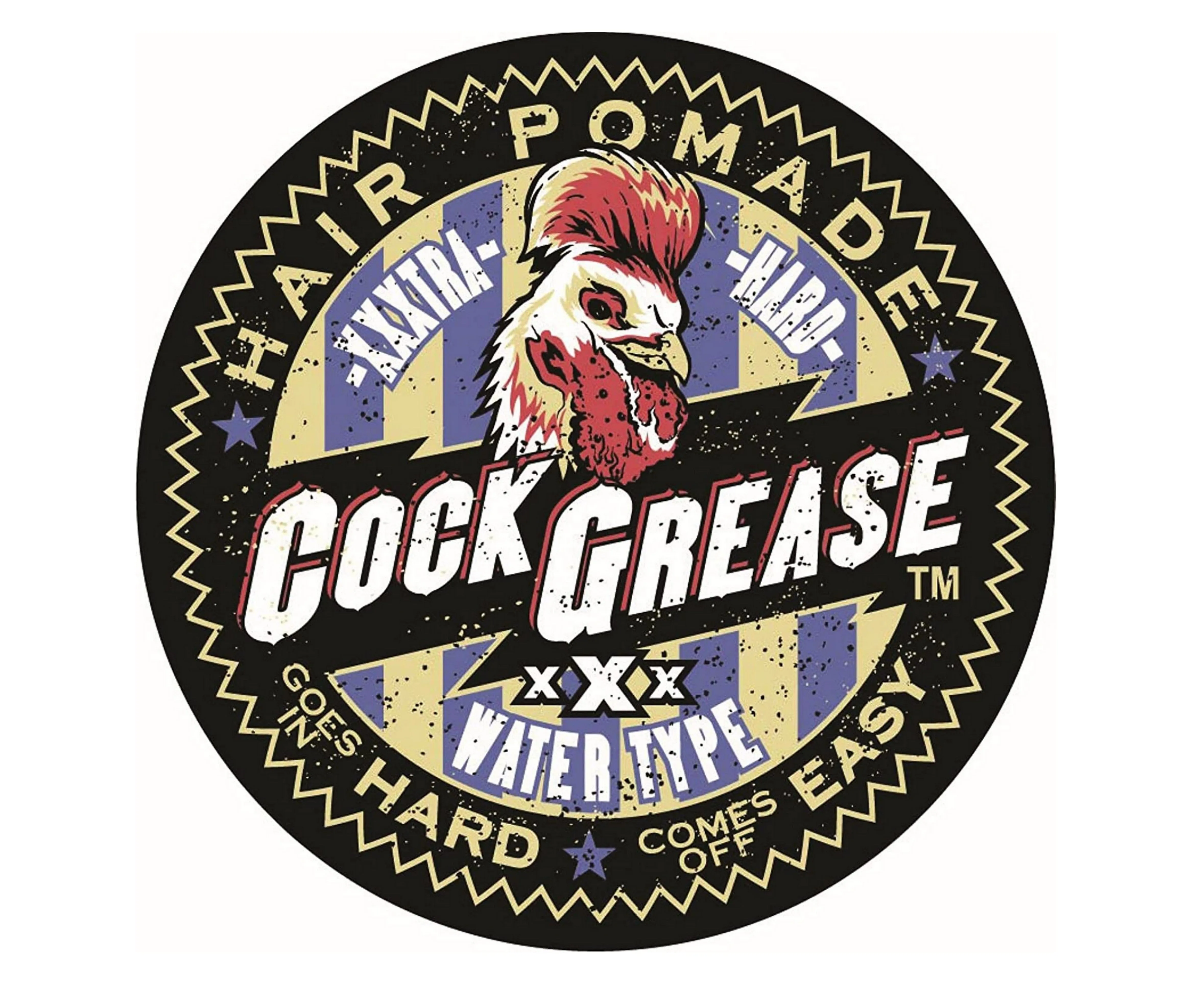 COCK GREASE Water Type Hair Pomade (XXX) XXXTRA Hard "Goes in Hard, Comes off Easy" - 3.9 oz/110g