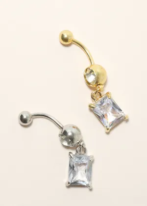 Cubic Stone Belly Ring