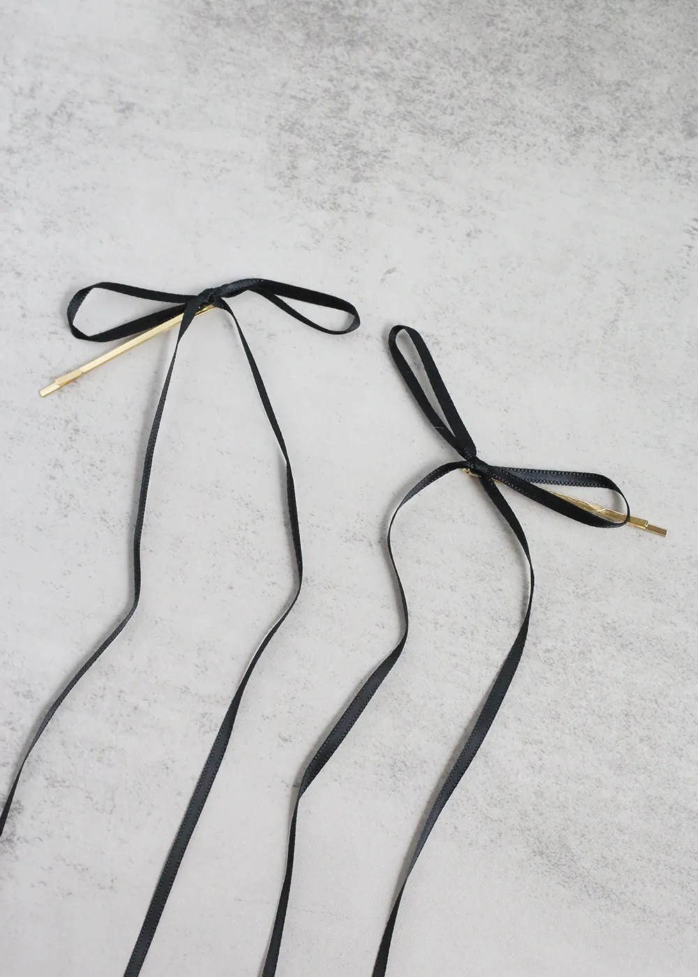 Cute 2 PC Thin Hair Bow Pins