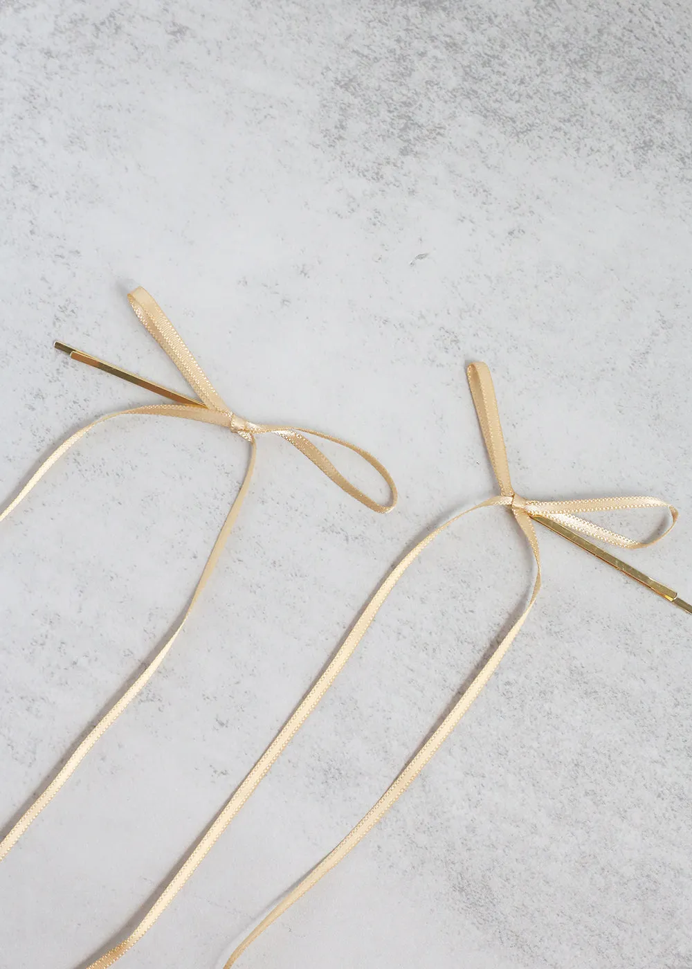 Cute 2 PC Thin Hair Bow Pins