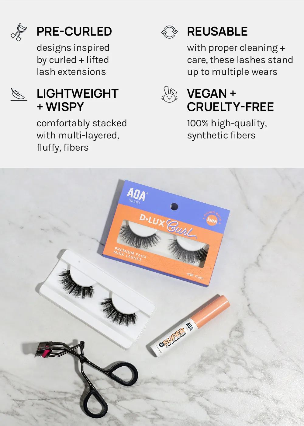 D-LUX Curl Premium Faux Mink Lashes - Grace