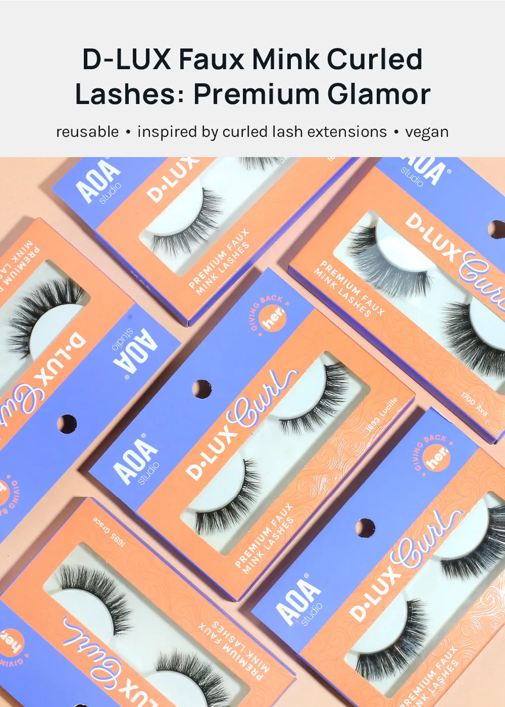 D-LUX Curl Premium Faux Mink Lashes - Grace