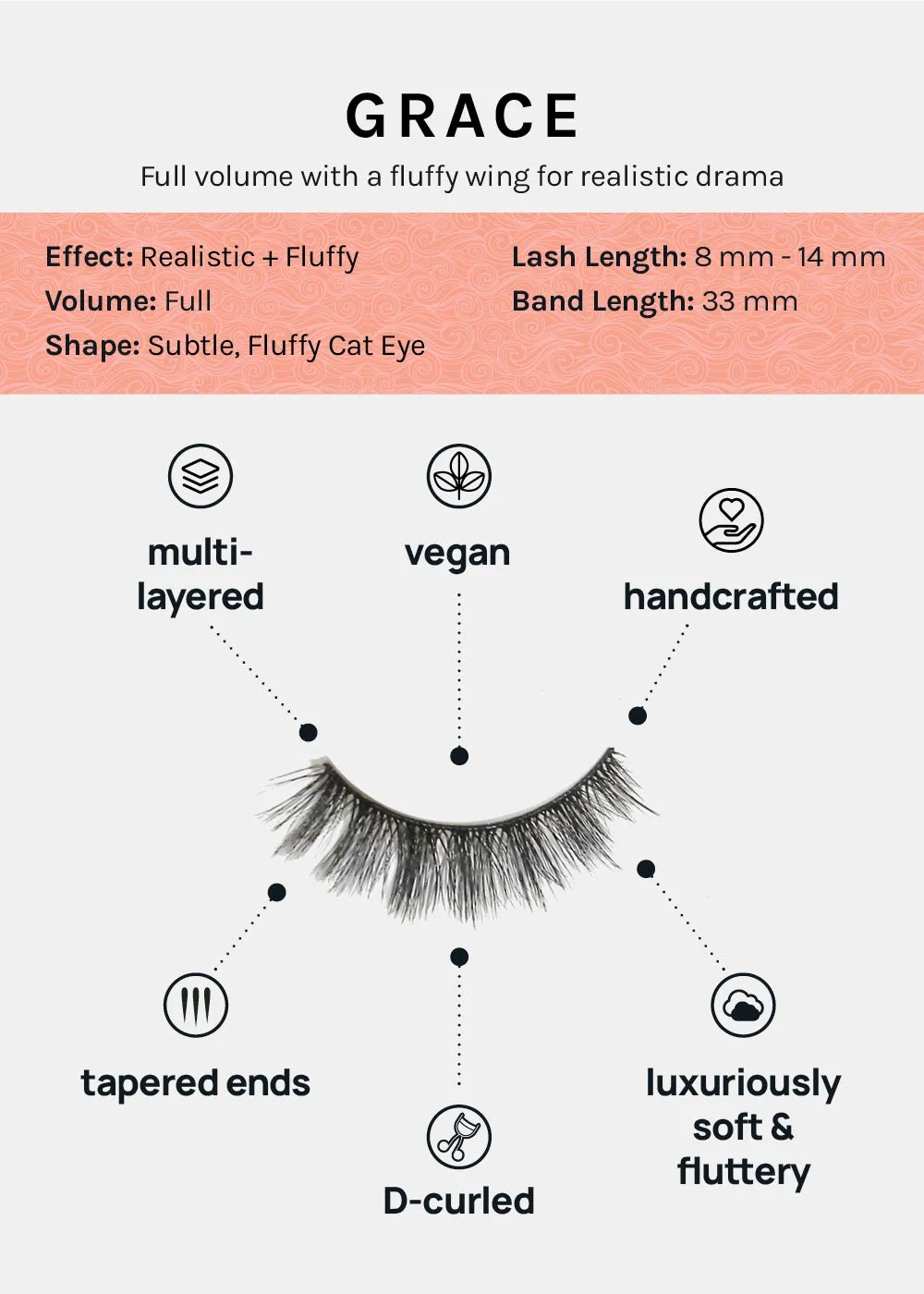 D-LUX Curl Premium Faux Mink Lashes - Grace