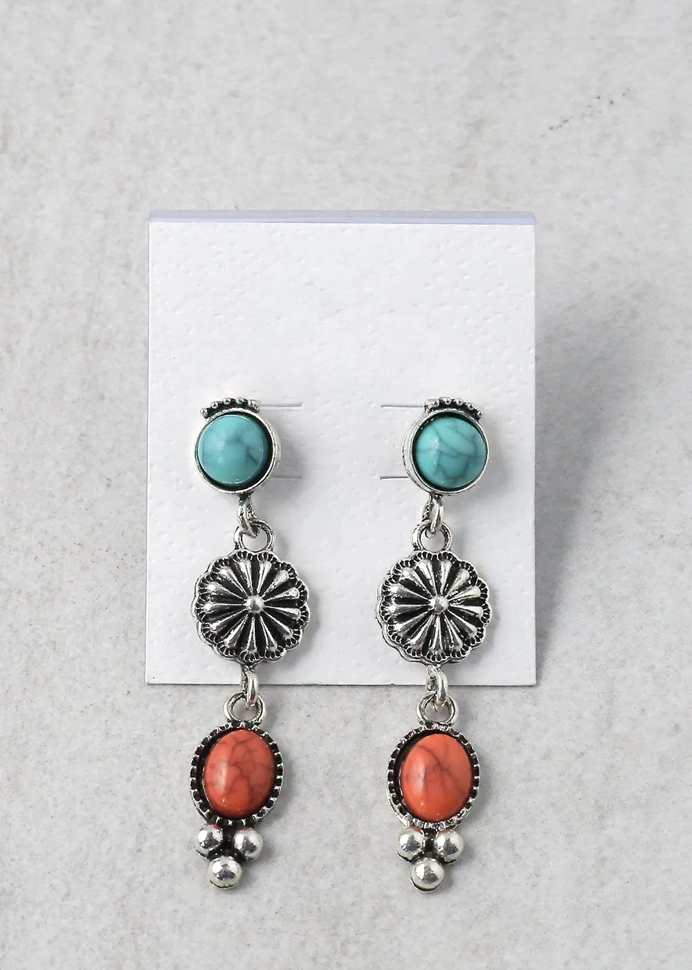 Dangling Drop Earrings - Gemstones