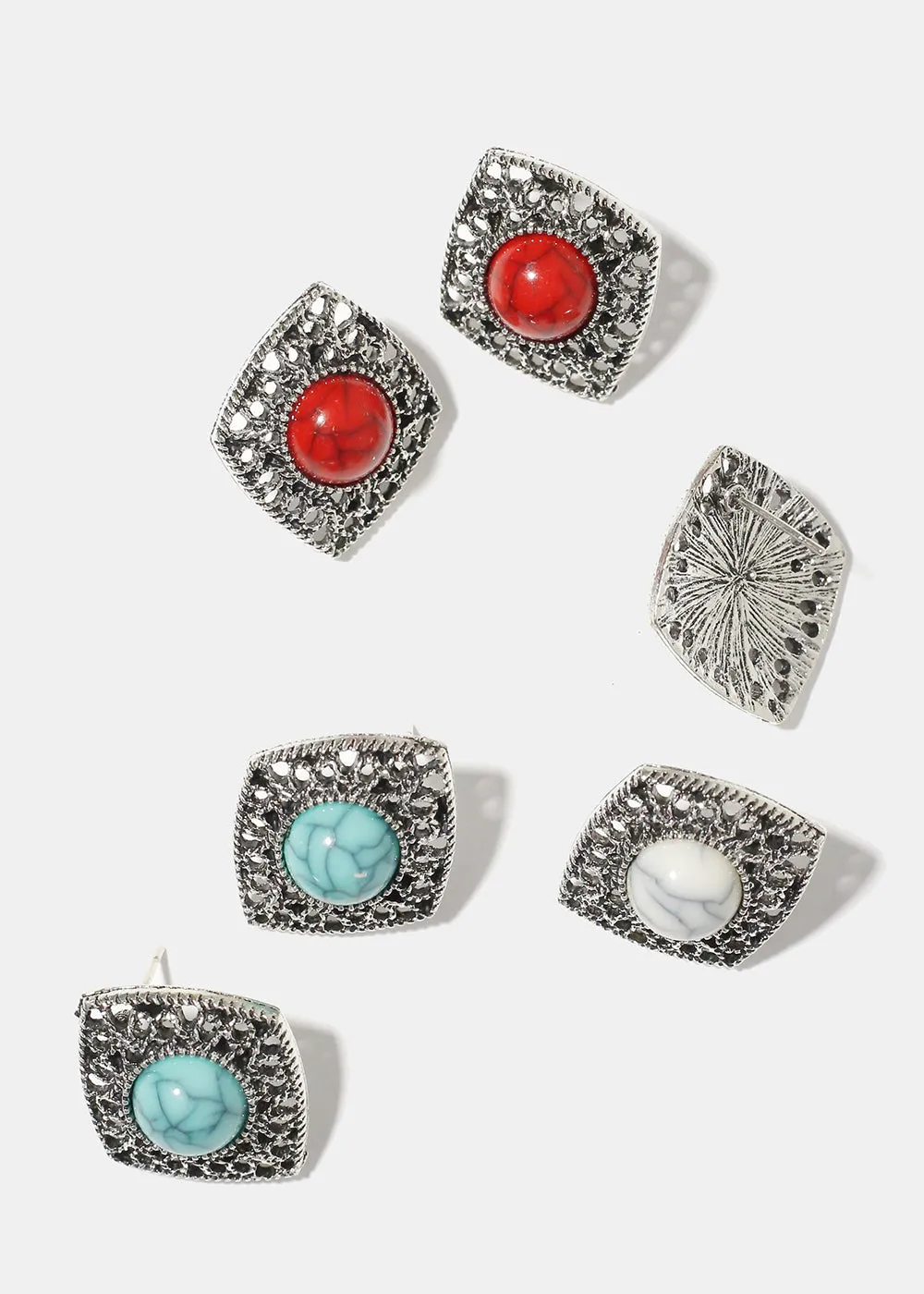 Diamond Shape Earring with Stone