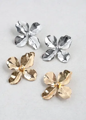 Elegant Floral Clip-On Earrings