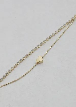 Elegant Heart Charm Anklet