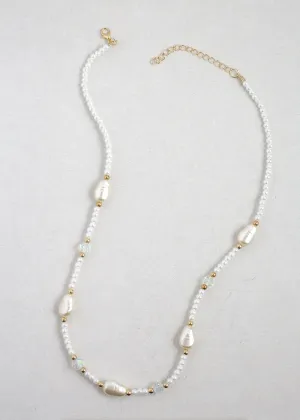 Elegant Pearl & Seed Bead Necklace