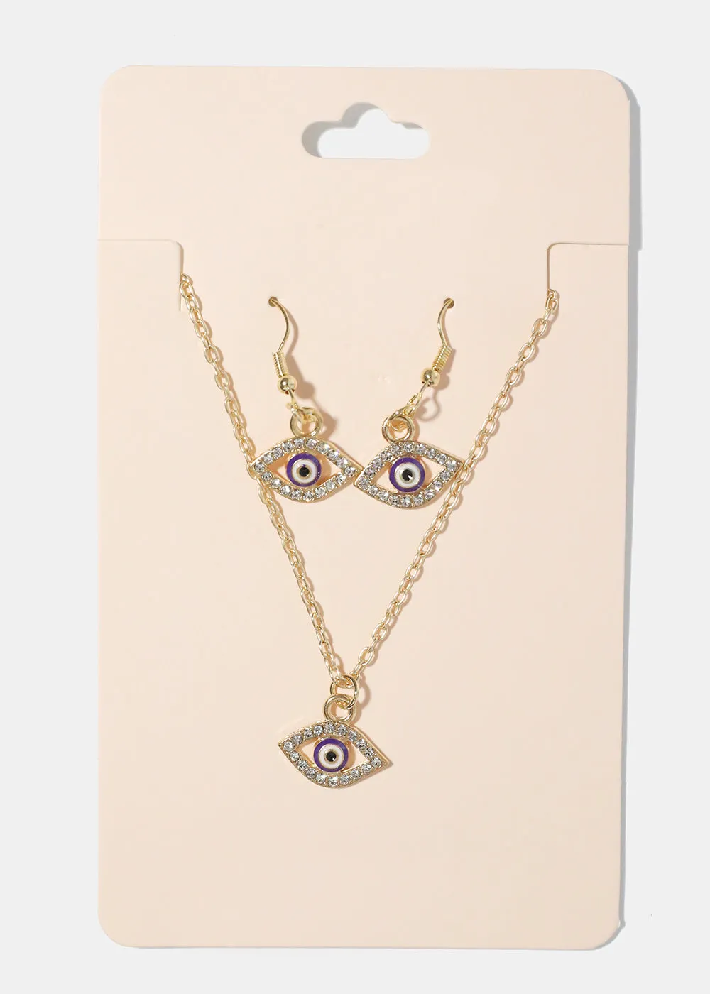 Evil Eye Necklace & Earring Set
