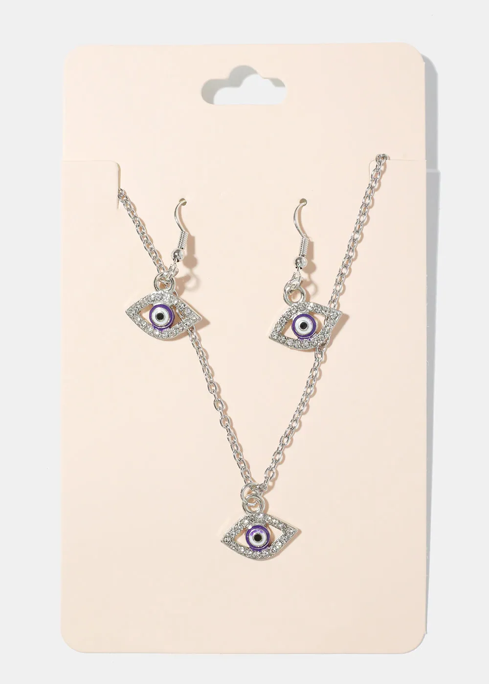 Evil Eye Necklace & Earring Set